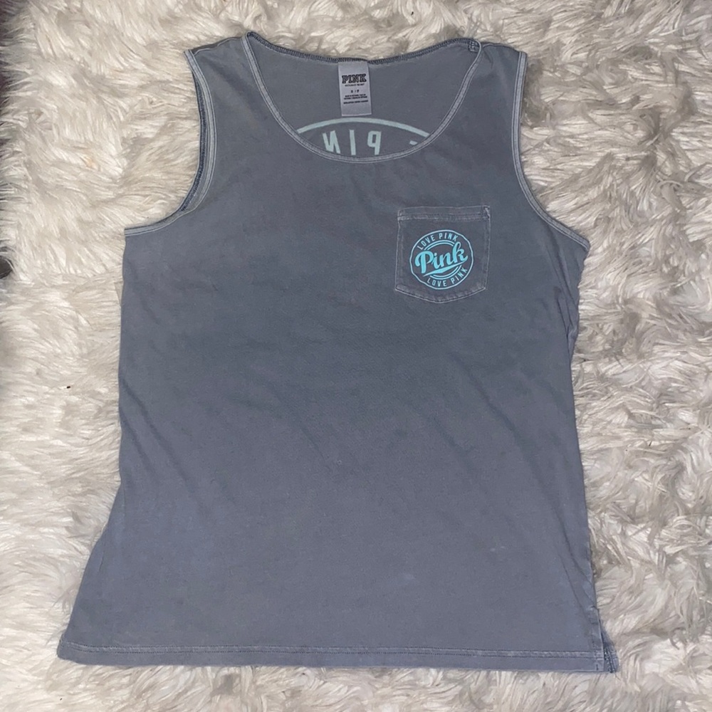 PINK gray and blue tank top